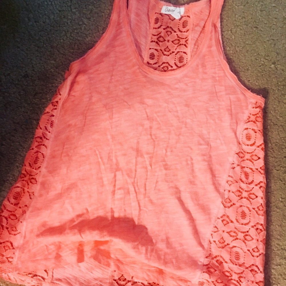 Peach Lace Tank Top